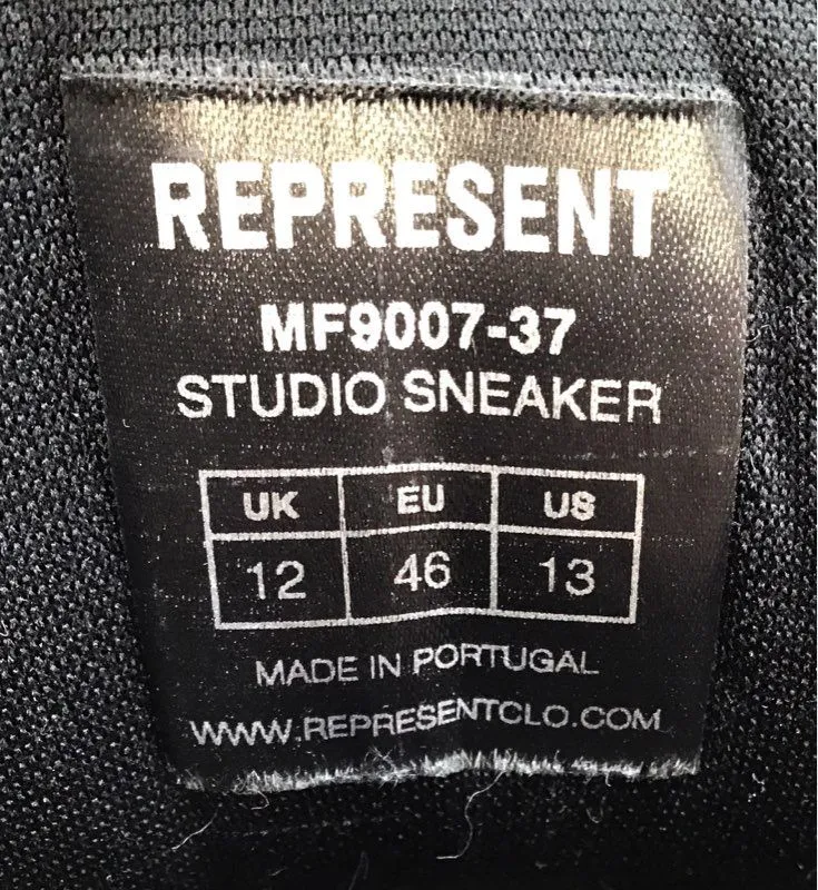 Represent Men's Studio MF9007-37 Black White Athletic Shoes - Size 13