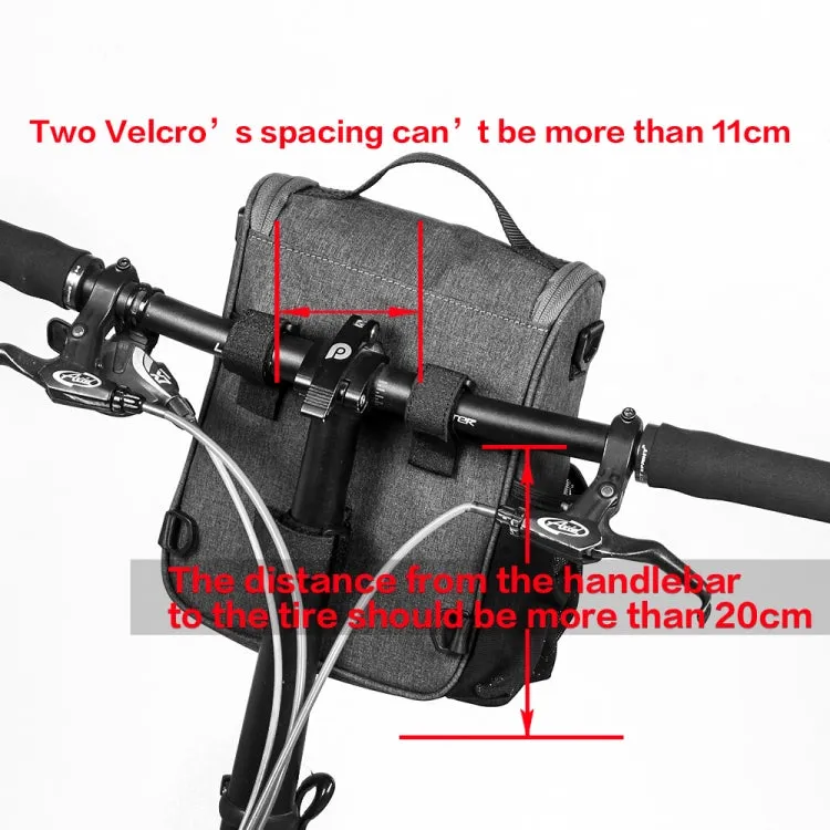 Rhinowalk Bicycle Front Bag Large Capacity Multi-function Handle Bag Folding Bike Electric Bicycle Bag(Dark Gray)
