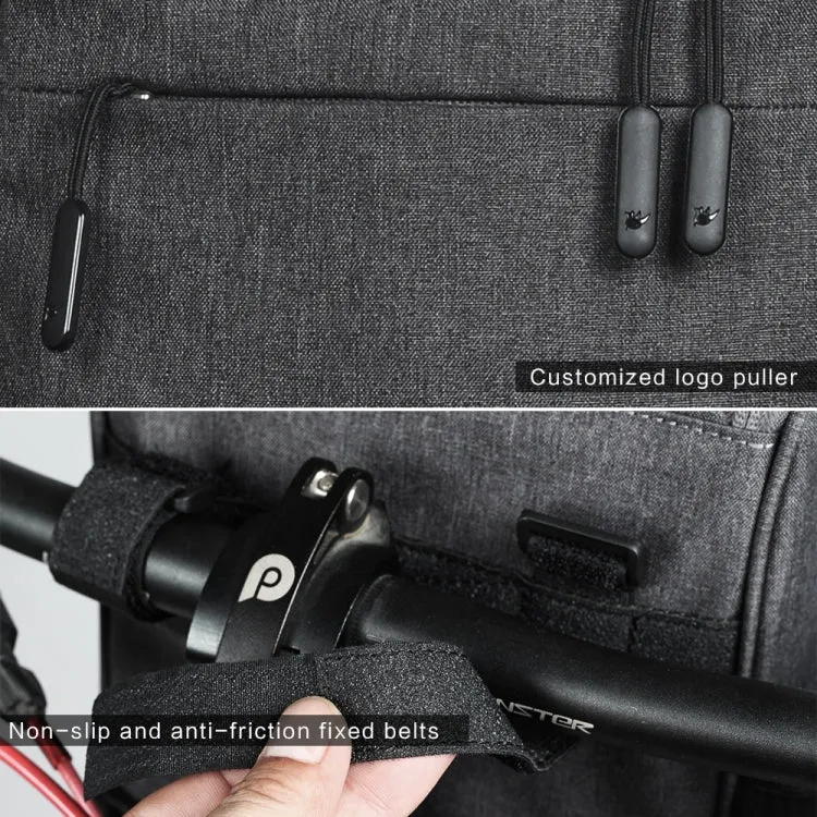 Rhinowalk Bicycle Front Bag Large Capacity Multi-function Handle Bag Folding Bike Electric Bicycle Bag(Dark Gray)