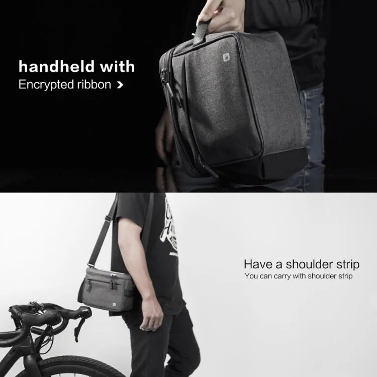 Rhinowalk Bicycle Front Handle Bag Camera Bag Waterproof 7.5 inch Large Touch Screen Navigation Mobile Phone Bag Bicycle Bag(Carbon Fiber Black Green)