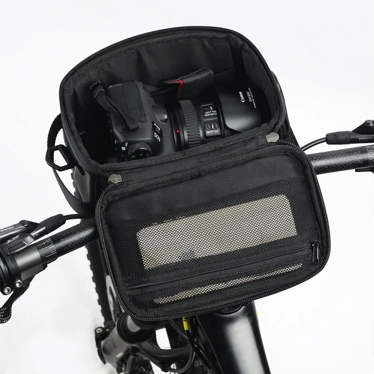 Rhinowalk Bicycle Front Handle Bag Camera Bag Waterproof 7.5 inch Large Touch Screen Navigation Mobile Phone Bag Bicycle Bag(Carbon Fiber Black Green)