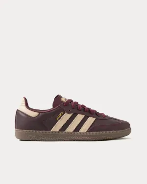 Samba OG Maroon / Crystal Sand / Gold Metallic Low Top Sneakers