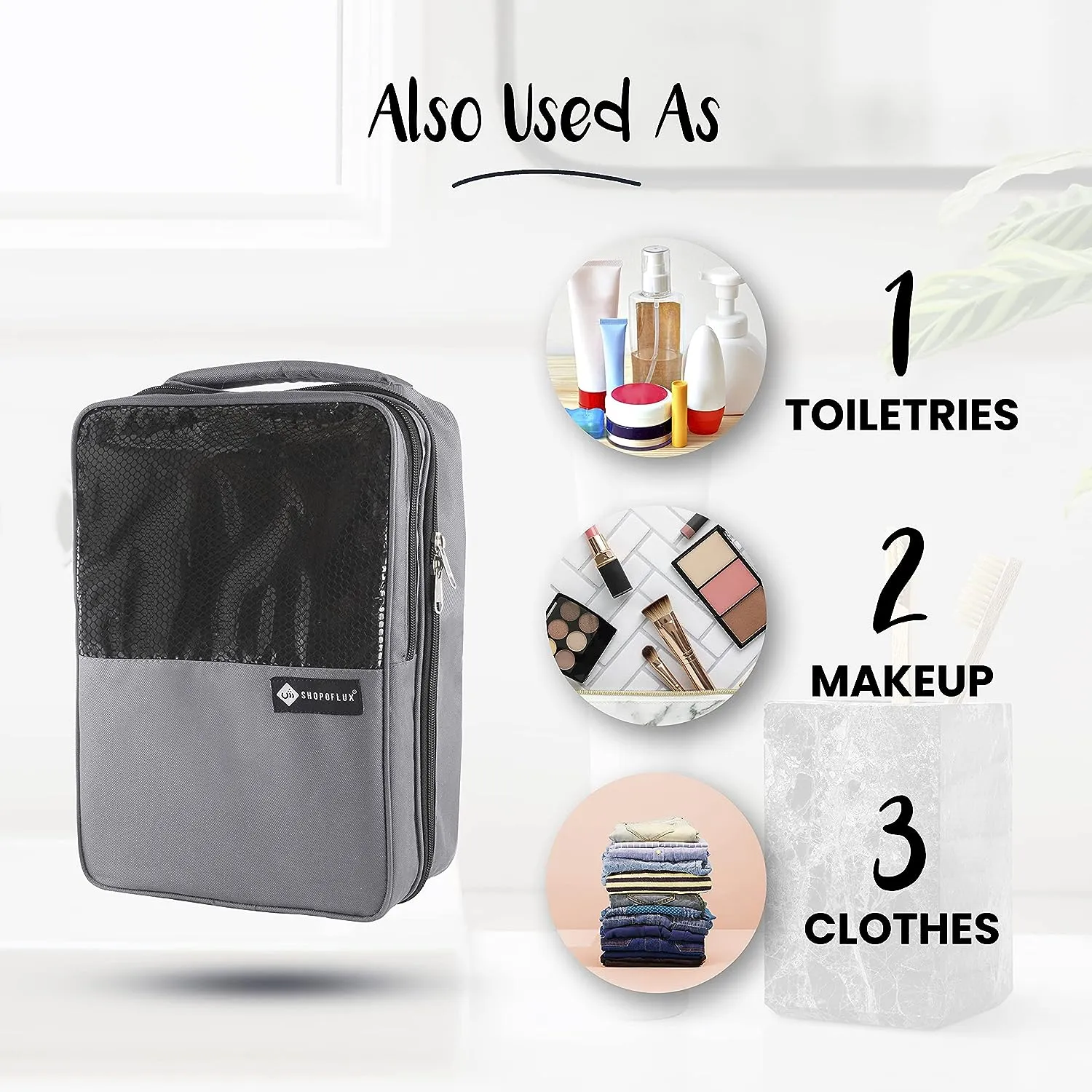 Shopoflux® Shoes Bag for Travel | Footwear Organizer Pouch | Multi-Purpose Portable Foldable Organizer | Travelling Shoe Holder Storage Bag