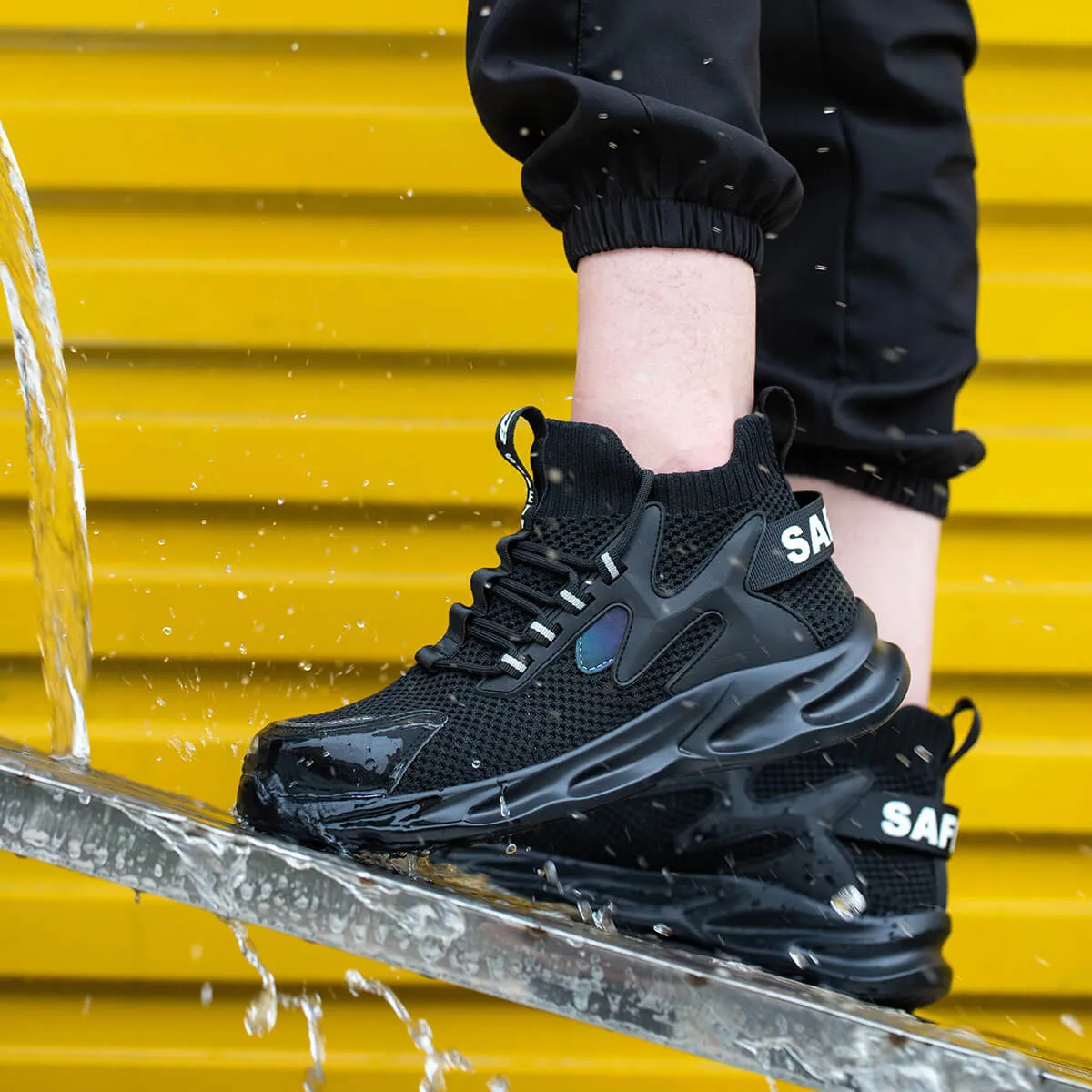 Steel Toe Sneakers for Men Women Indestructible Work Shoes Lightweight Comfortable Safety Sneakers Slip-Resistant Indestructible Composite Toe Shoes for Construction Industrial