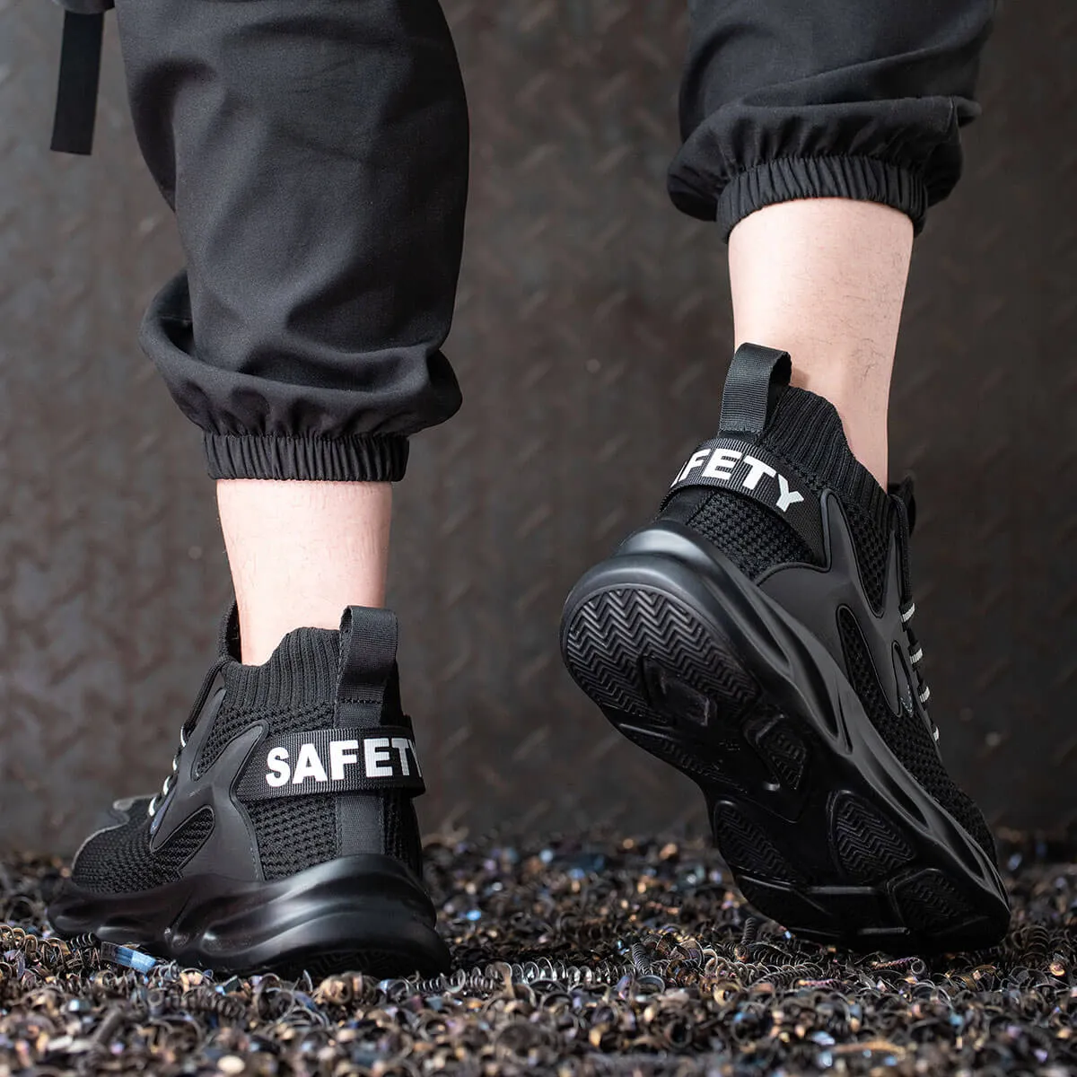 Steel Toe Sneakers for Men Women Indestructible Work Shoes Lightweight Comfortable Safety Sneakers Slip-Resistant Indestructible Composite Toe Shoes for Construction Industrial