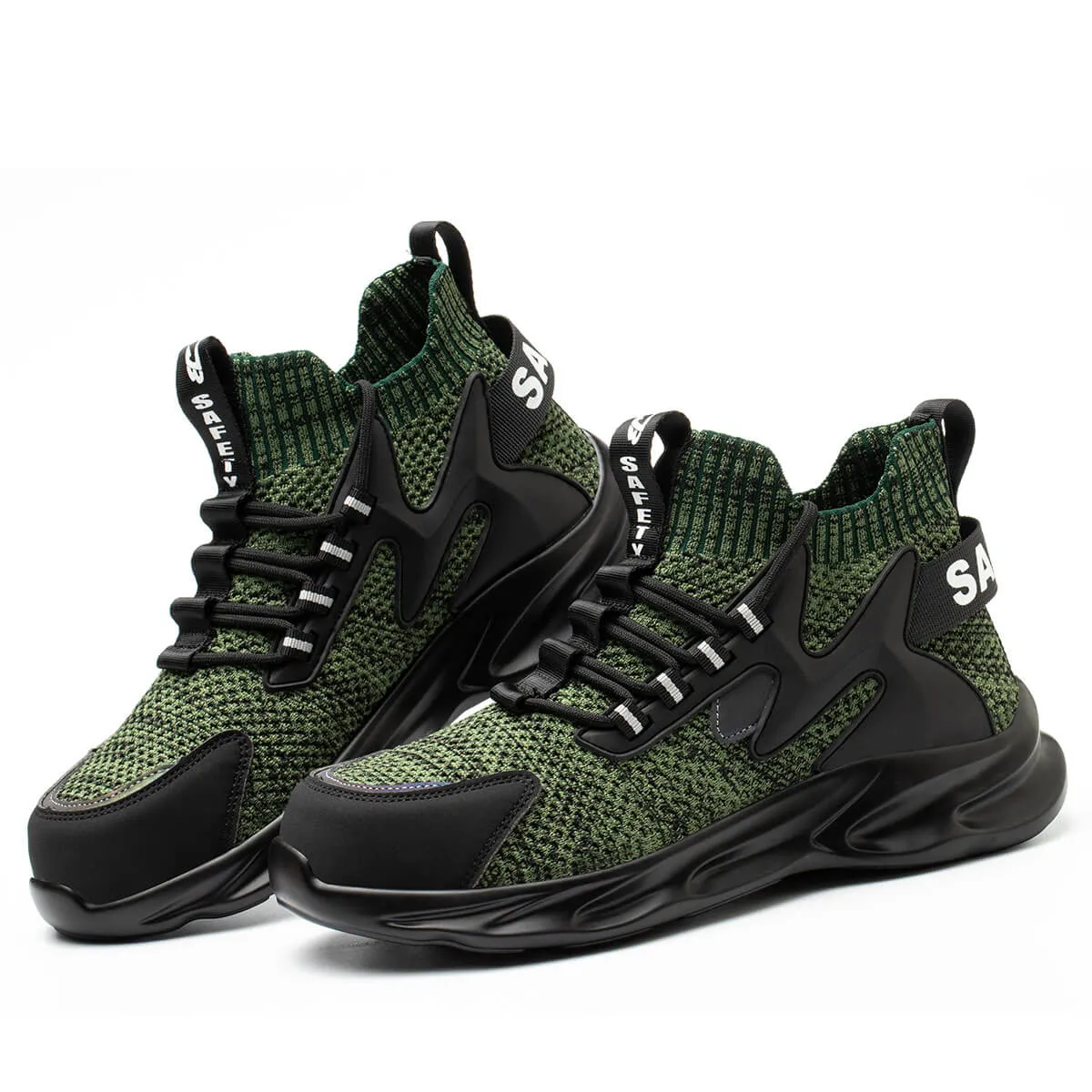 Steel Toe Sneakers for Men Women Indestructible Work Shoes Lightweight Comfortable Safety Sneakers Slip-Resistant Indestructible Composite Toe Shoes for Construction Industrial