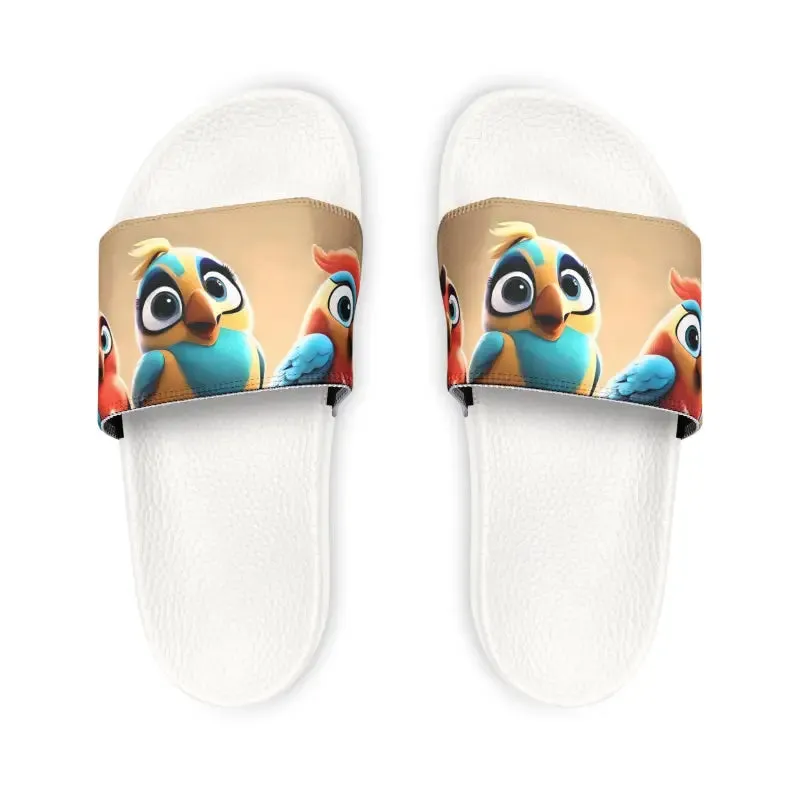 Three Cute Birds Youth Pu Slide Sandals Summer Style
