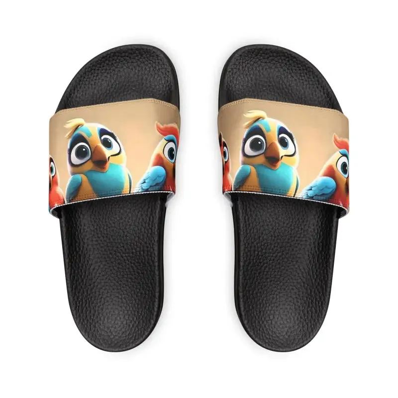 Three Cute Birds Youth Pu Slide Sandals Summer Style