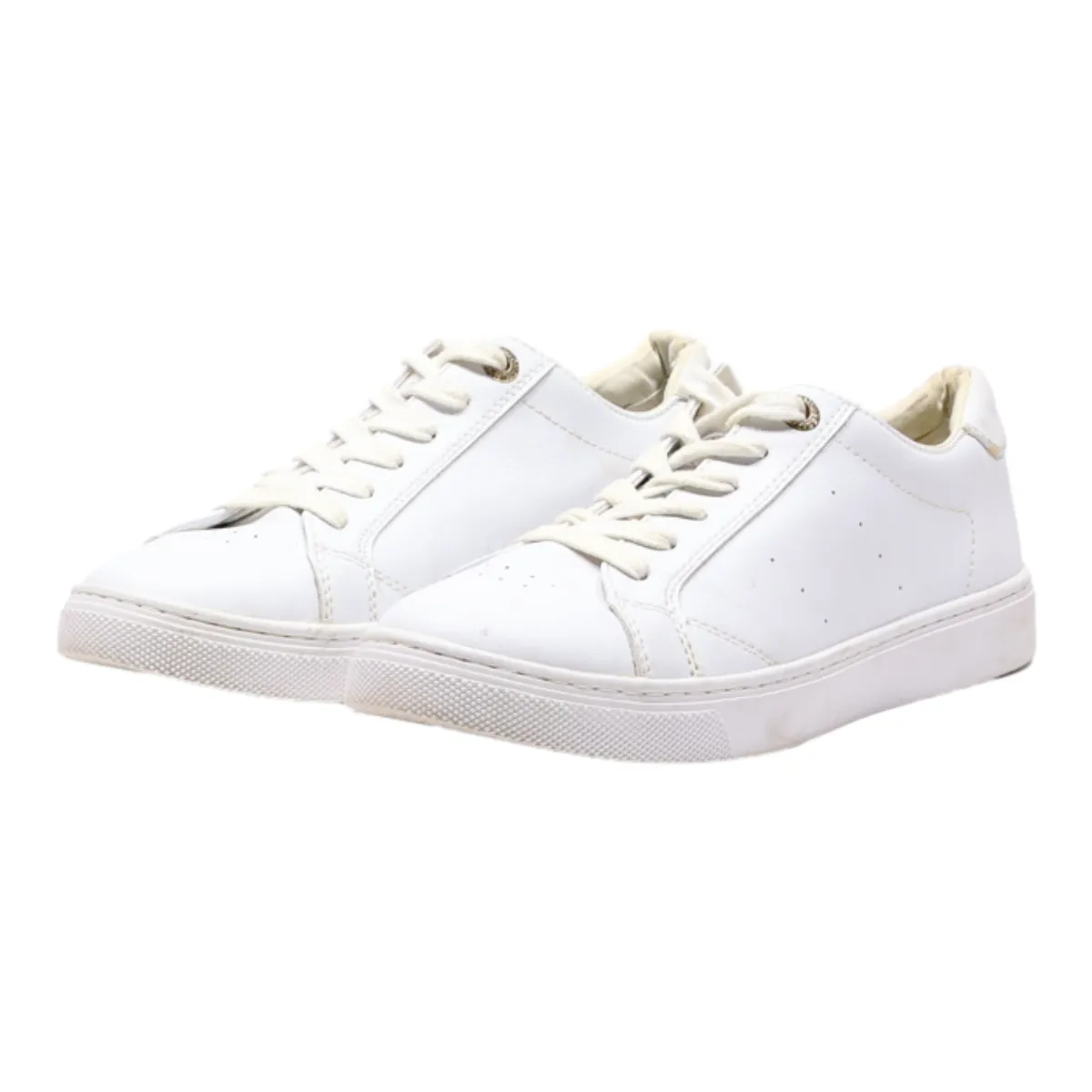 TOMMY HILFIGER Low Top Trainers White Leather Womens UK 6