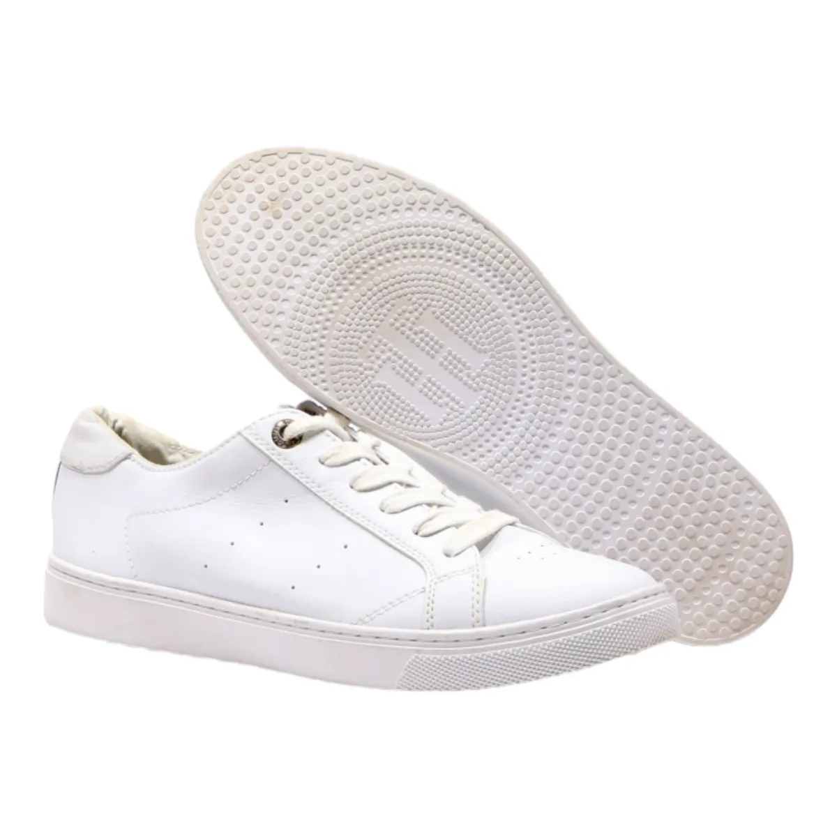 TOMMY HILFIGER Low Top Trainers White Leather Womens UK 6
