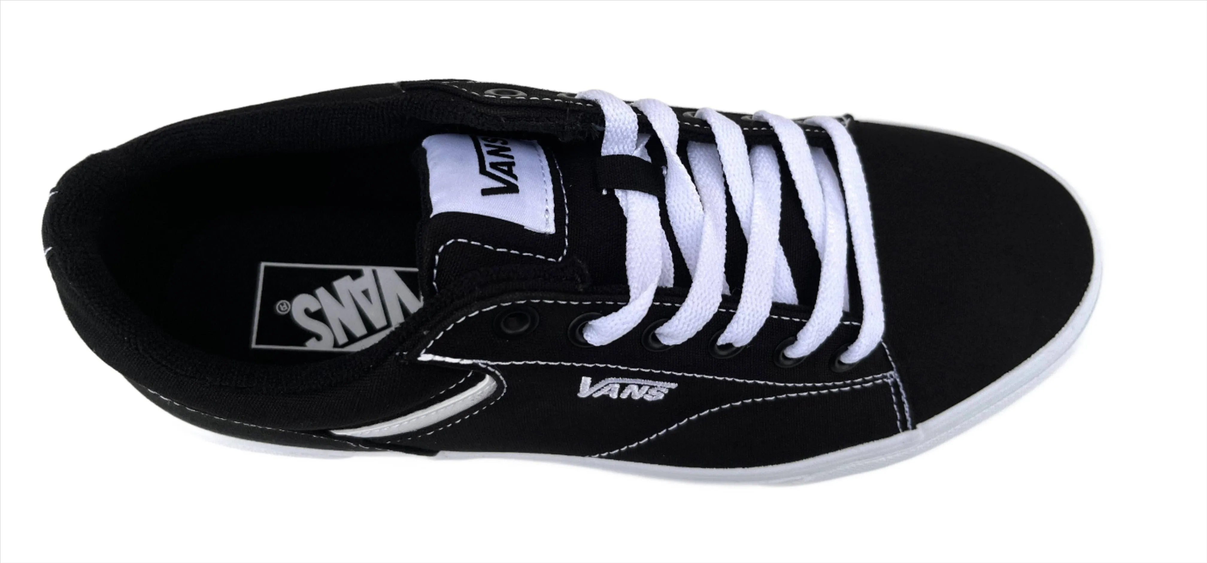 VANS Mens Seldan Canvas Black White-BLACK WHITE