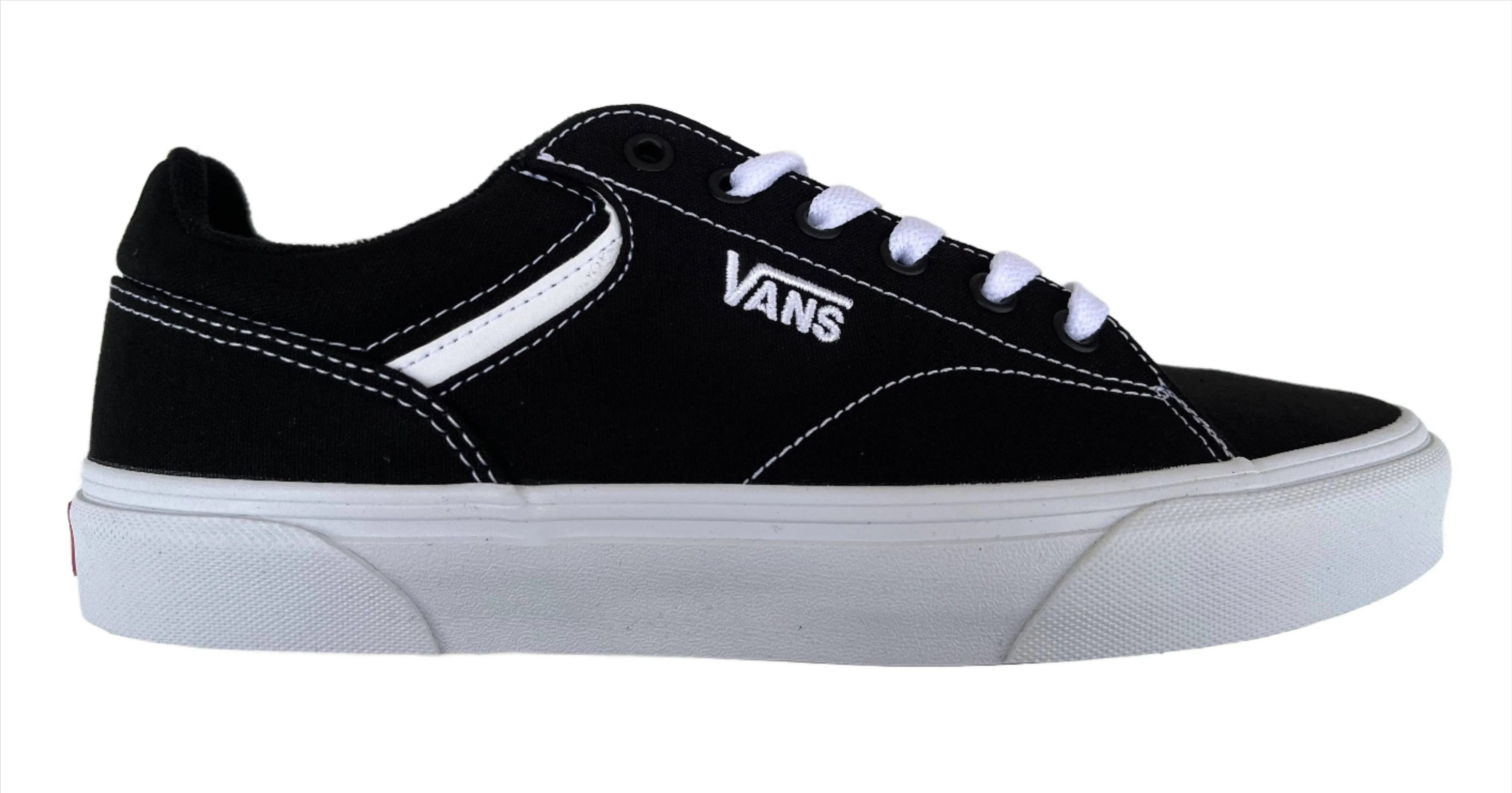 VANS Mens Seldan Canvas Black White-BLACK WHITE