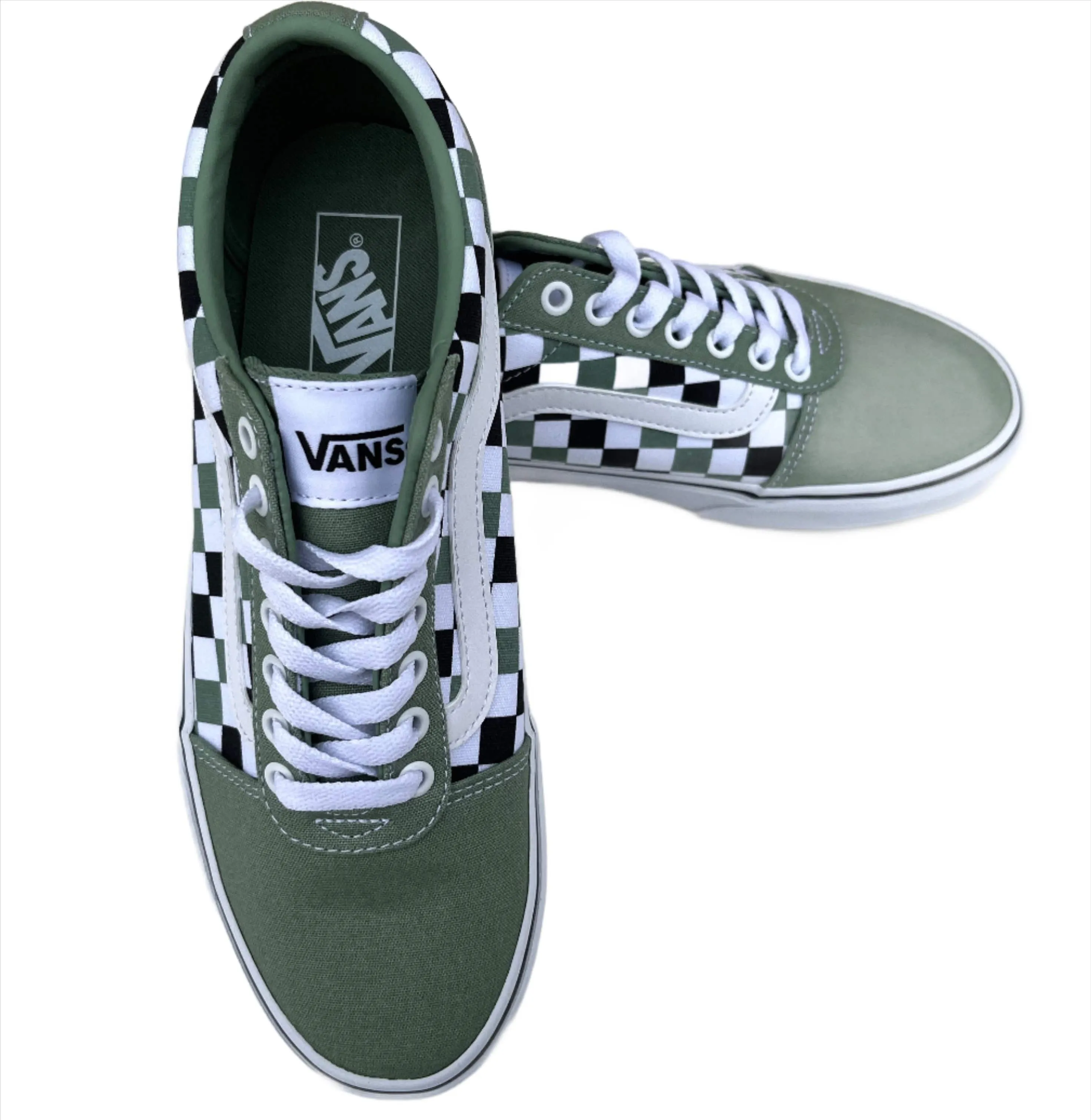 VANS Mens Ward Multi Checker Green White-GREEN