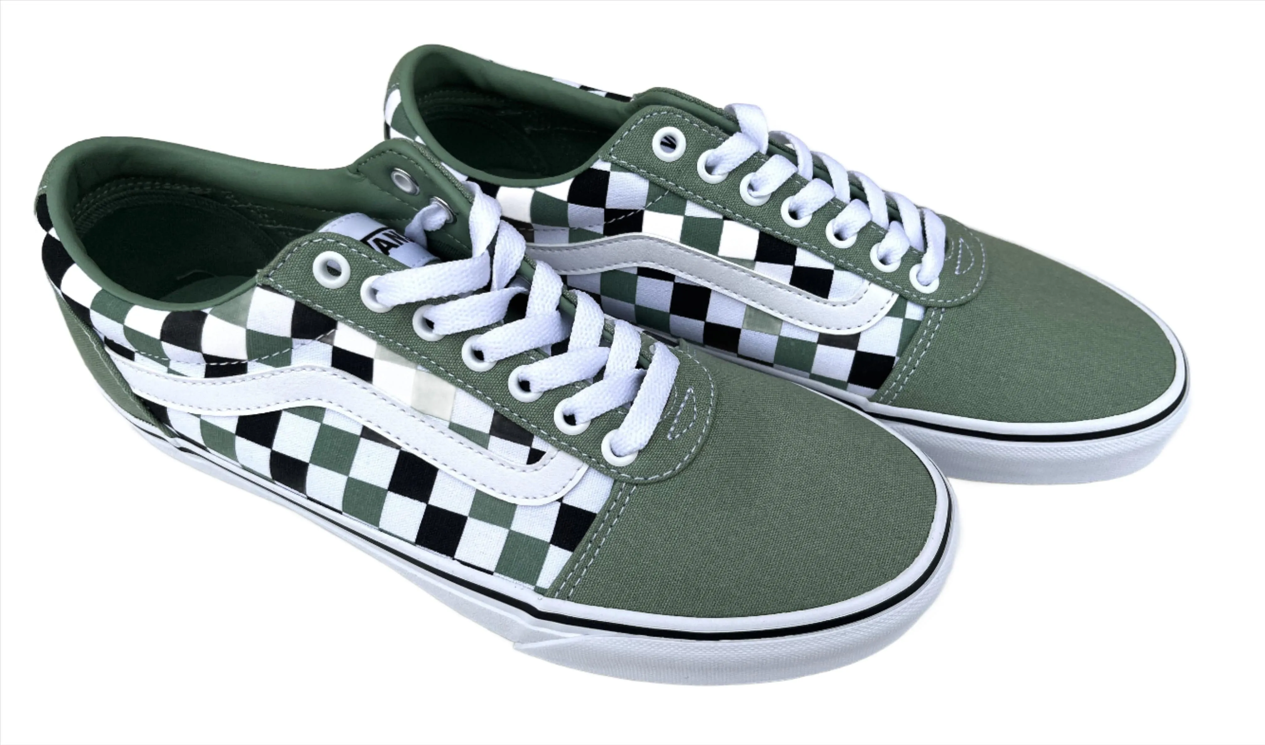 VANS Mens Ward Multi Checker Green White-GREEN