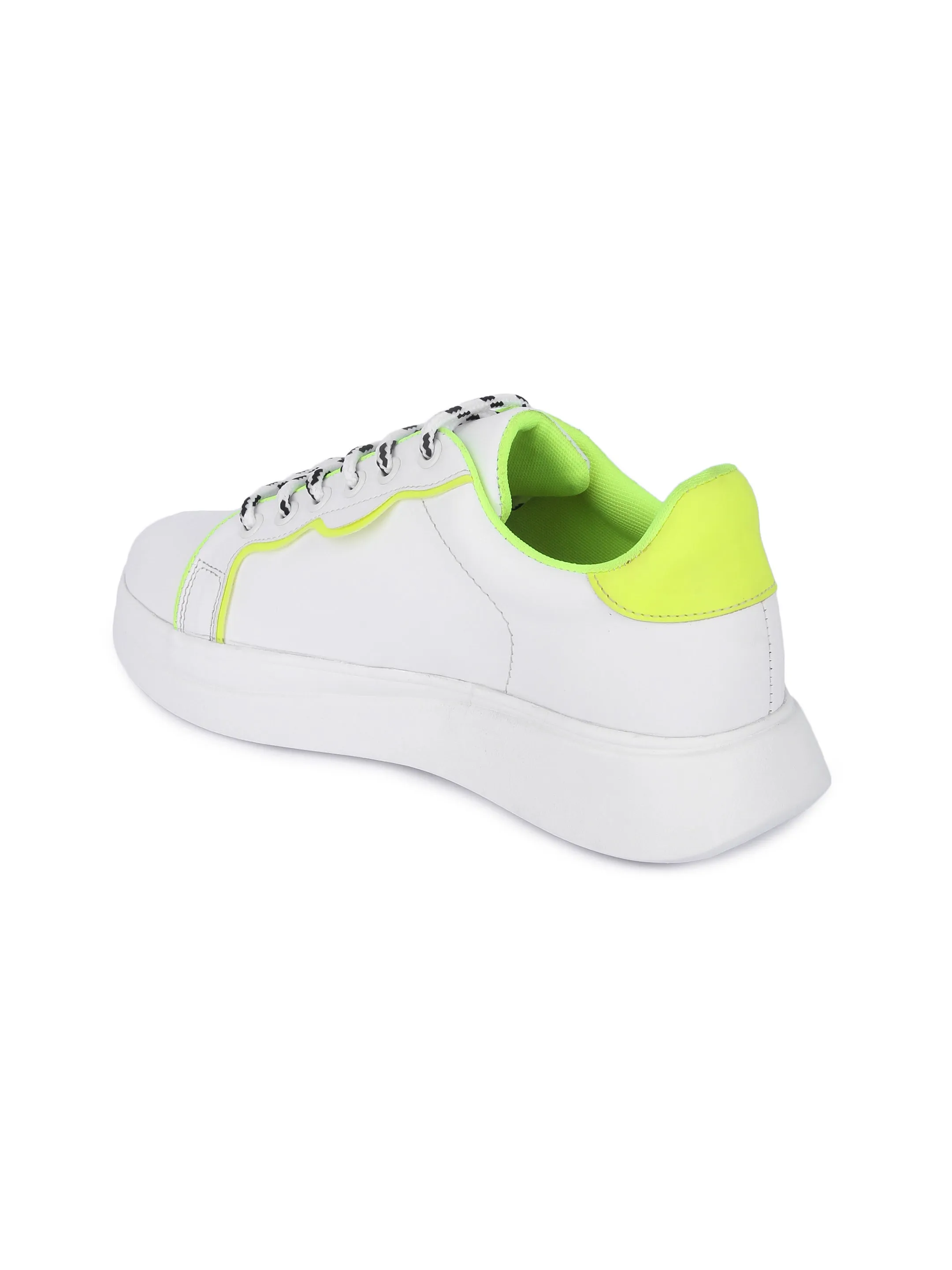 White and Neon Live Laugh Love Casual Sneaker