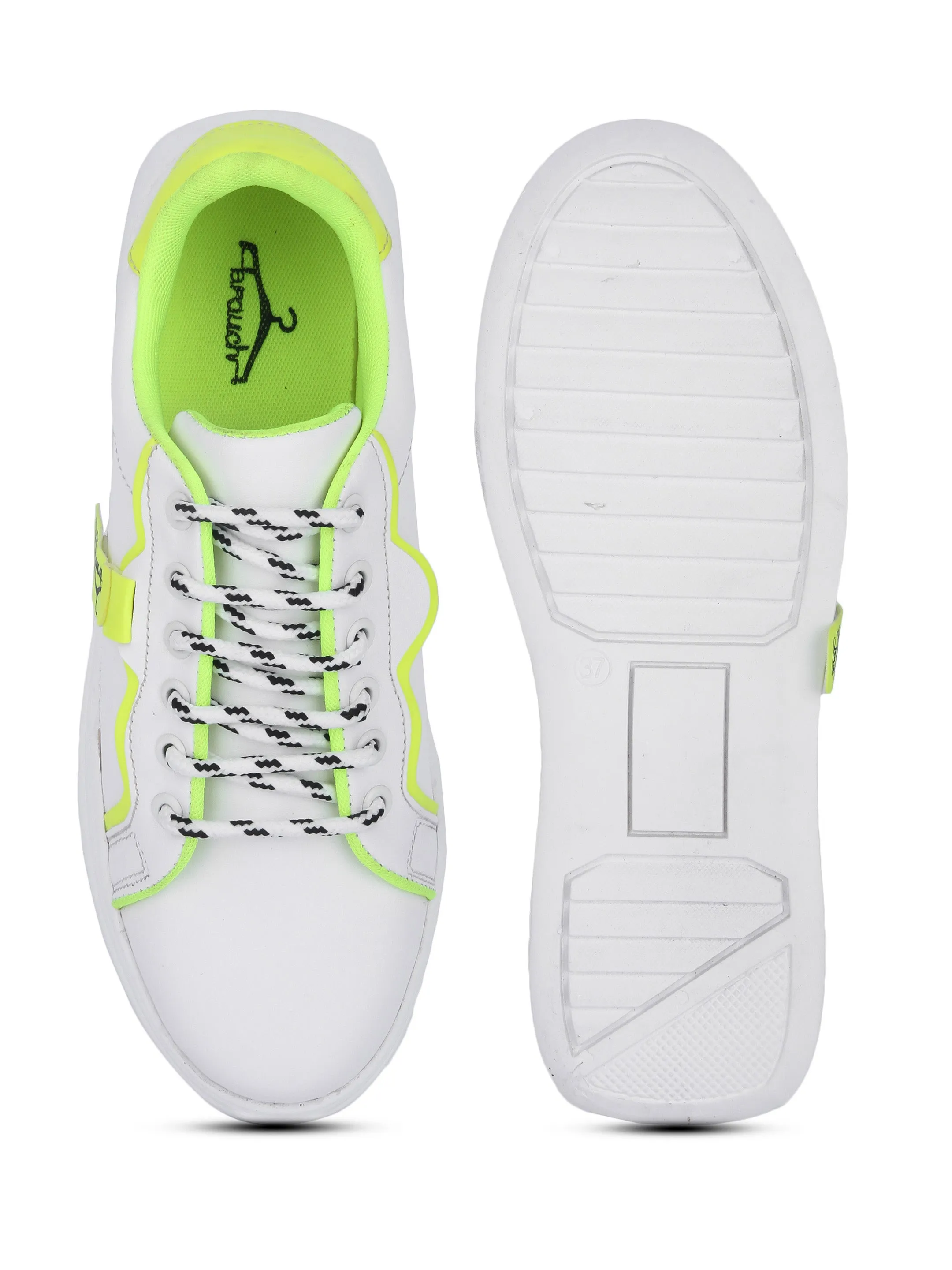 White and Neon Live Laugh Love Casual Sneaker