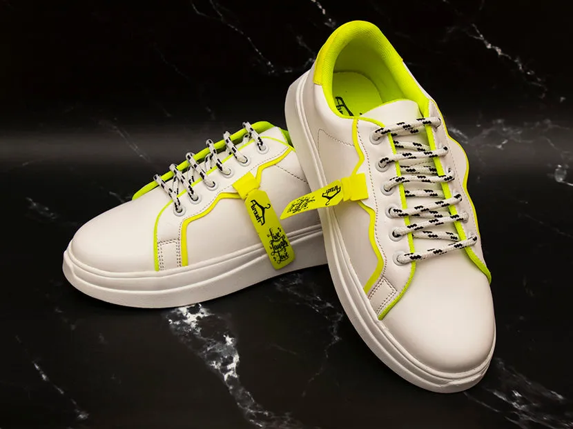 White and Neon Live Laugh Love Casual Sneaker